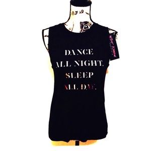 BETSEY JOHNSON T DANCE ALL NIGHT SLEEP ALL DAY XS